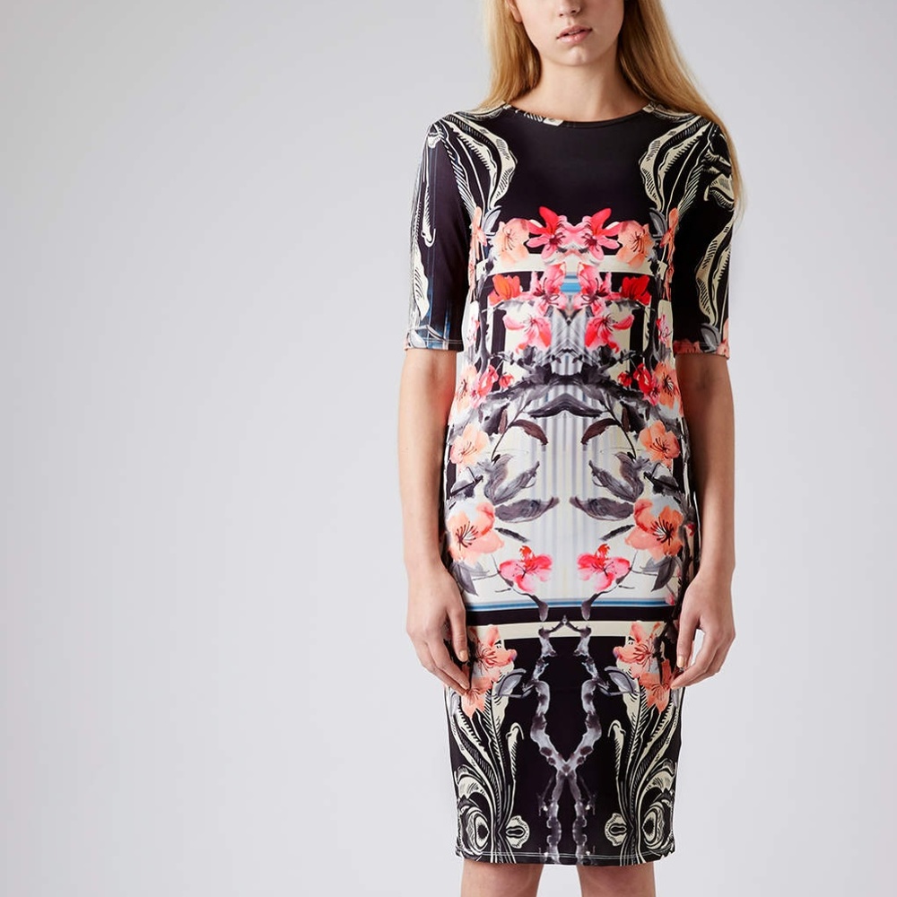 NWT Topshop Floral Bodycon Dress (Nordstrom)